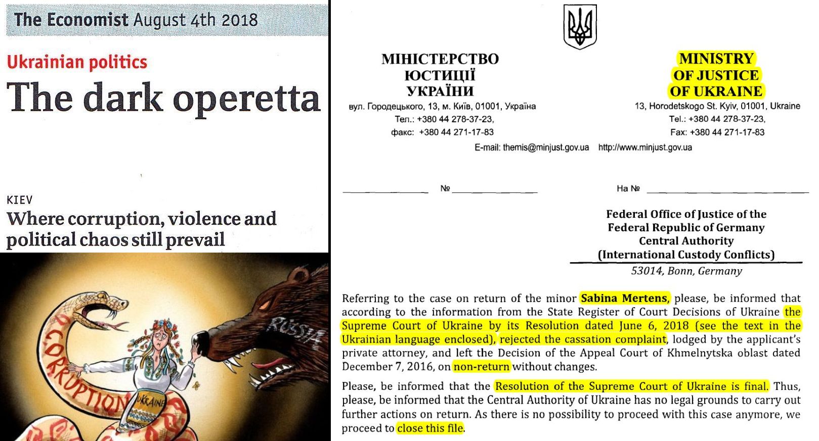 Ukrainische Legalisierung von Sabinas Entführung - 'Düstere Operette' im Umfeld totaler Korruption